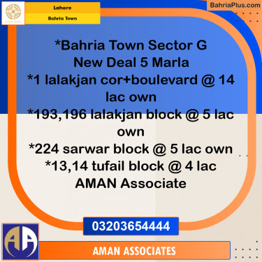 Residential Plot for Sale in Bahria Town, Lahore - (BP-233108)