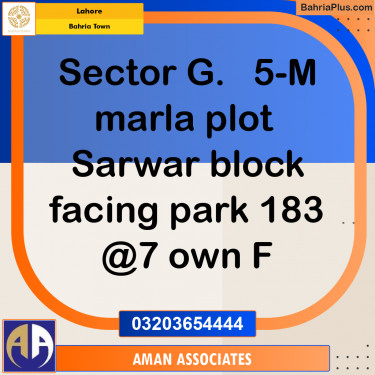 Residential Plot for Sale in Bahria Town, Lahore - (BP-233114)