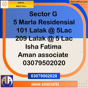 Residential Plot for Sale in Bahria Town, Lahore - (BP-233131)