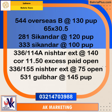 10 Marla Residential Plot for Sale in Bahria Town, Lahore - (BP-233163)