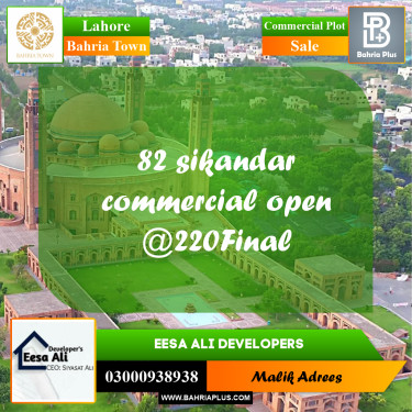 Commercial Plot for Sale in Bahria Town, Lahore - (BP-233244)