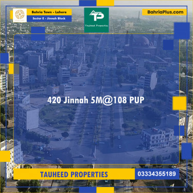 5 Marla Residential Plot for Sale in Sector E - Jinnah Block -  Bahria Town, Lahore - (BP-233326)