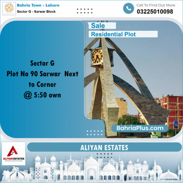 5 Marla Residential Plot for Sale in Sector G - Sarwar Block -  Bahria Town, Lahore - (BP-233365)