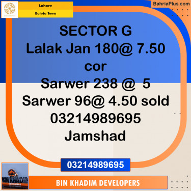 Residential Plot for Sale in Bahria Town, Lahore - (BP-233371)