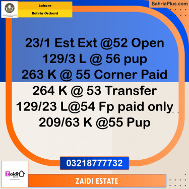 Residential Plot for Sale in Bahria Orchard, Lahore - (BP-233475)