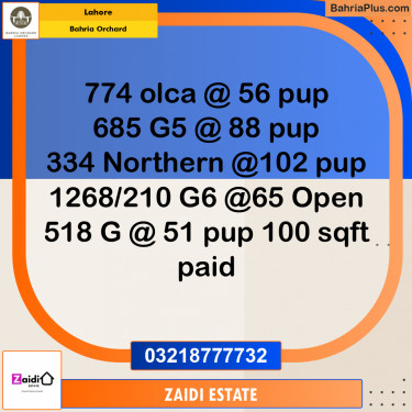 Residential Plot for Sale in Bahria Orchard, Lahore - (BP-233478)