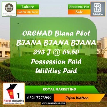 Residential Plot for Sale in Bahria Orchard, Lahore - (BP-233518)