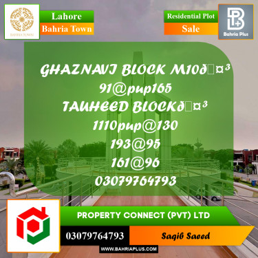 Residential Plot for Sale in Bahria Town, Lahore - (BP-233544)