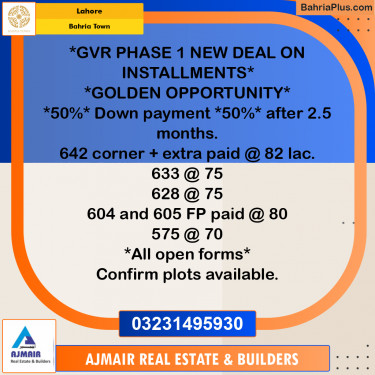 Residential Plot for Sale in Bahria Town, Lahore - (BP-233576)