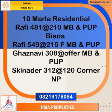10 Marla Residential Plot for Sale in Bahria Town, Lahore - (BP-233593)