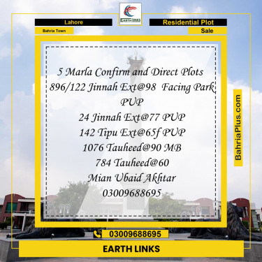 Residential Plot for Sale in Bahria Town, Lahore - (BP-233617)