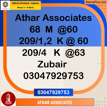 5 Marla Residential Plot for Sale in Phase 2 - K Block -  Bahria Orchard, Lahore - (BP-233624)