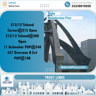 Residential Plot for Sale in Bahria Town, Lahore - (BP-233630)