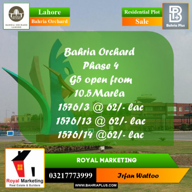 Residential Plot for Sale in Bahria Orchard, Lahore - (BP-233662)