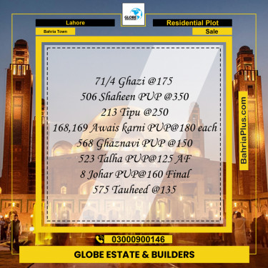 Residential Plot for Sale in Bahria Town, Lahore - (BP-233698)