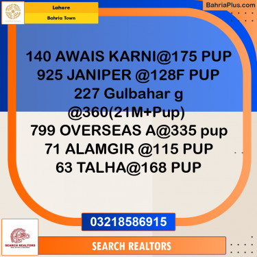 Residential Plot for Sale in Bahria Town, Lahore - (BP-233724)