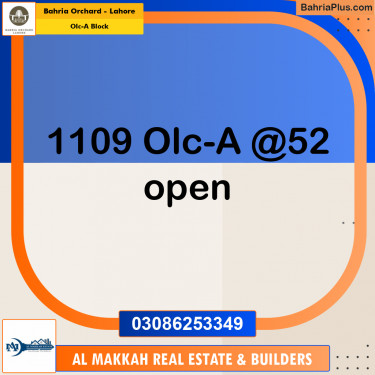 5 Marla Residential Plot for Sale in OLC-A Block -  Bahria Orchard, Lahore - (BP-233789)