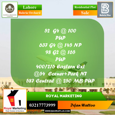 Residential Plot for Sale in Bahria Orchard, Lahore - (BP-233804)