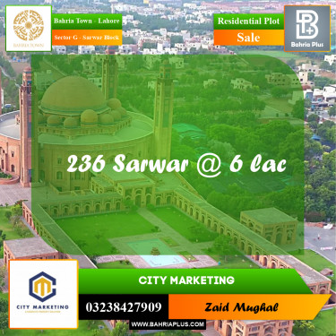 5 Marla Residential Plot for Sale in Sector G - Sarwar Block -  Bahria Town, Lahore - (BP-233831)