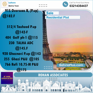 Residential Plot for Sale in Bahria Town, Lahore - (BP-233845)