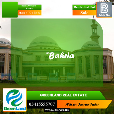 10 Marla Residential Plot for Sale in Phase 4 - G6 Block -  Bahria Orchard, Lahore - (BP-233906)