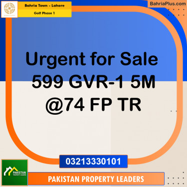 5 Marla Residential Plot for Sale in Golf Phase 1 -  Bahria Town, Lahore - (BP-233964)