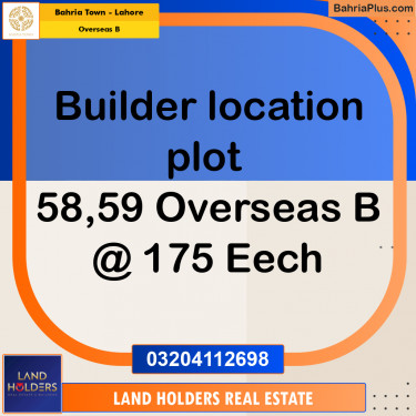 10 Marla Residential Plot for Sale in Overseas B -  Bahria Town, Lahore - (BP-234017)