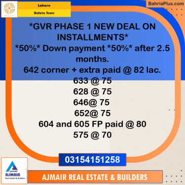 Residential Plot for Sale in Bahria Town, Lahore - (BP-234135)