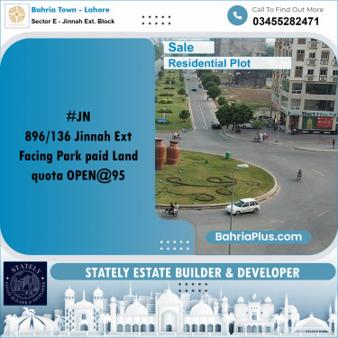Residential Plot for Sale in Sector E - Jinnah Ext. Block -  Bahria Town, Lahore - (BP-234140)