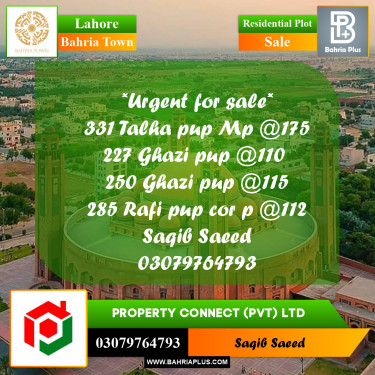 Residential Plot for Sale in Bahria Town, Lahore - (BP-234233)