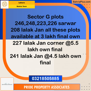 Residential Plot for Sale in Bahria Town, Lahore - (BP-234242)