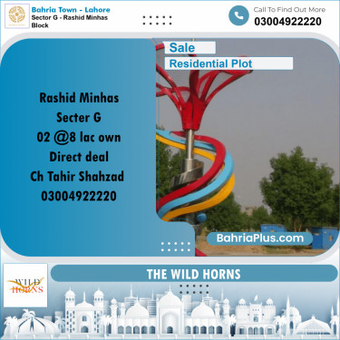 10 Marla Residential Plot for Sale in Sector G - Rashid Minhas Block -  Bahria Town, Lahore - (BP-234253)