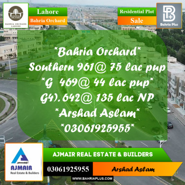 Residential Plot for Sale in Bahria Orchard, Lahore - (BP-234261)
