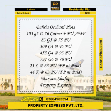5 Marla Residential Plot for Sale in Bahria Orchard, Lahore - (BP-234446)