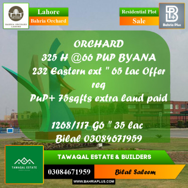 5 Marla Residential Plot for Sale in Bahria Orchard, Lahore - (BP-234461)