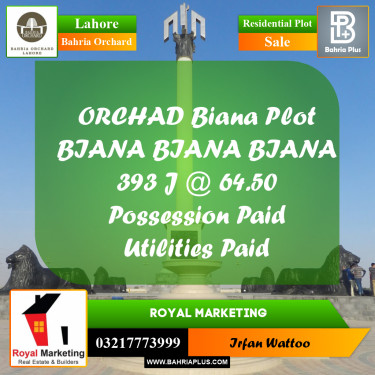 Residential Plot for Sale in Bahria Orchard, Lahore - (BP-234469)