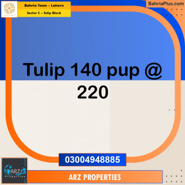 Residential Plot for Sale in Sector C - Tulip Block -  Bahria Town, Lahore - (BP-234624)