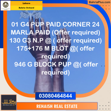 Residential Plot for Sale in Bahria Orchard, Lahore - (BP-234625)