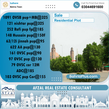 Residential Plot for Sale in Bahria Town, Lahore - (BP-234631)