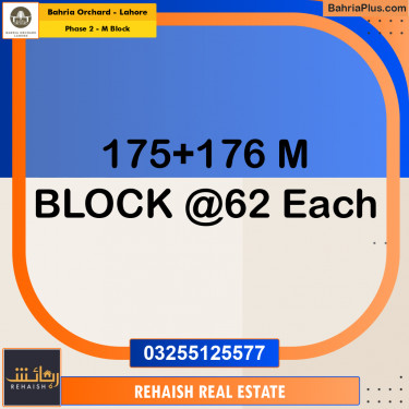 Residential Plot for Sale in Phase 2 - M Block -  Bahria Orchard, Lahore - (BP-234713)