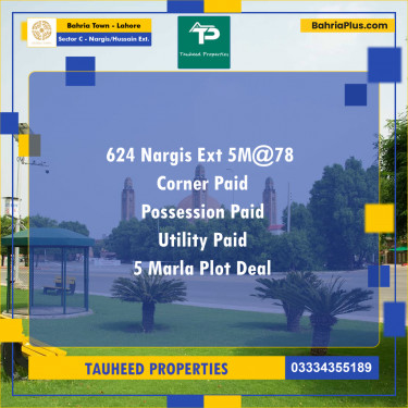 5 Marla Residential Plot for Sale in Sector C - Nargis/Hussain Ext. -  Bahria Town, Lahore - (BP-234740)