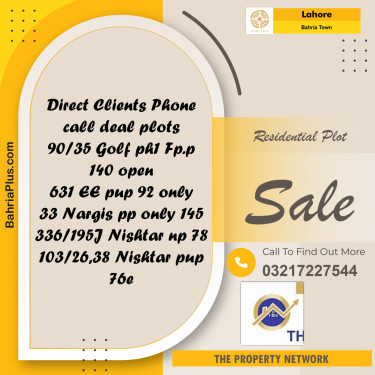 5 Marla Residential Plot for Sale in Bahria Town, Lahore - (BP-234801)