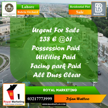 Residential Plot for Sale in Bahria Orchard, Lahore - (BP-234852)