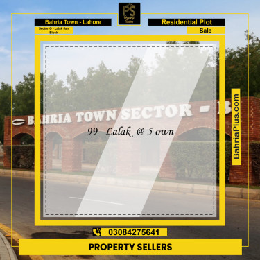 5 Marla Residential Plot for Sale in Sector G - Lalak Jan Block -  Bahria Town, Lahore - (BP-234882)