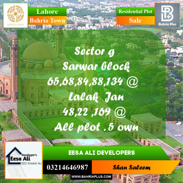 Residential Plot for Sale in Bahria Town, Lahore - (BP-234892)
