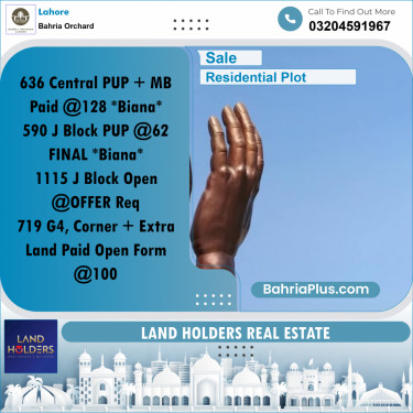 Residential Plot for Sale in Bahria Orchard, Lahore - (BP-234997)