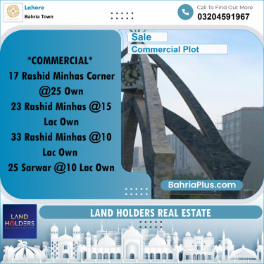 Commercial Plot for Sale in Bahria Town, Lahore - (BP-235000)