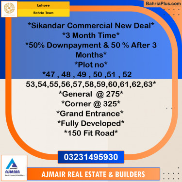 Commercial Plot for Sale in Bahria Town, Lahore - (BP-235004)