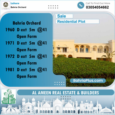 5 Marla Residential Plot for Sale in Bahria Orchard, Lahore - (BP-235010)