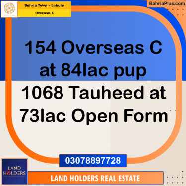 5 Marla Residential Plot for Sale in Overseas C -  Bahria Town, Lahore - (BP-235116)